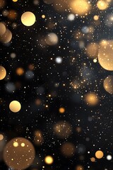 Poster - A shimmering background of golden and white orbs amidst a dark backdrop, creating a magical and festive atmosphere.
