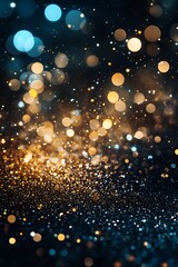 Leinwandbilder - A mesmerizing blend of shimmering lights and sparkling particles against a dark background, evoking a sense of magic and wonder.