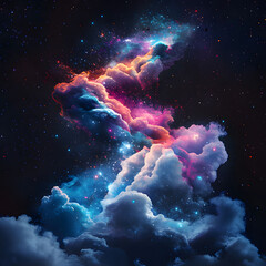 Wall Mural - dark night clouds and stars mixed together to create a fantastic milky way galaxy. generative ai