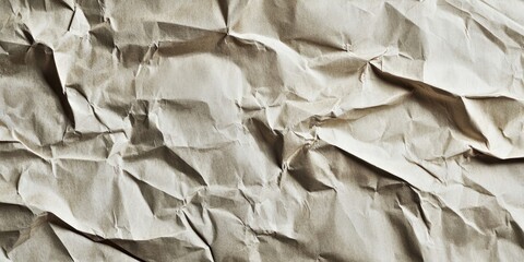 Fototapete - Textured background of crumpled paper, featuring old, creased paper.