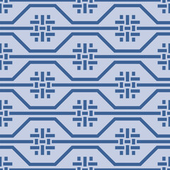 Sticker - Japanese Zigzag Hexagon Weave Vector Seamless Pattern