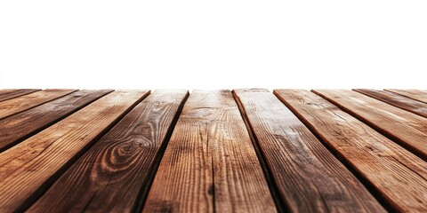 Aufkleber - Empty wooden surface set against a white background. Mockup for design.