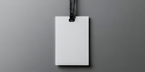 Poster - Blank nametag on a gray background, providing copy space.