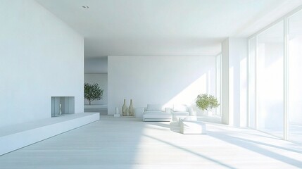 Sticker - Bright Minimalist Living Room with Natural Light