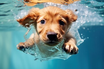 Poster - Swimming animal puppy mammal.