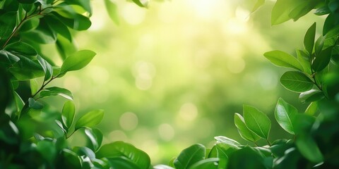 Poster - Green nature with copyspace serves as a natural background or wallpaper.