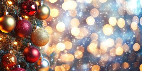Poster - Festive Christmas backdrop featuring bokeh lights.