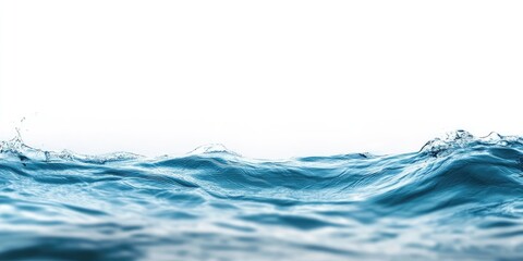 Aufkleber - Blue sea wave ripple against a white background.