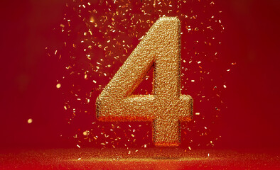 Golden countdown digital dust particles
