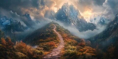 Poster - mountain pathway