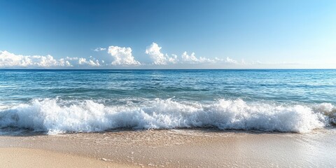 Aufkleber - Empty sea viewed from the beach serves as a useful background - with copy space.