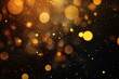 © kribbox - Abstract background with gold bokeh lights on a black background.