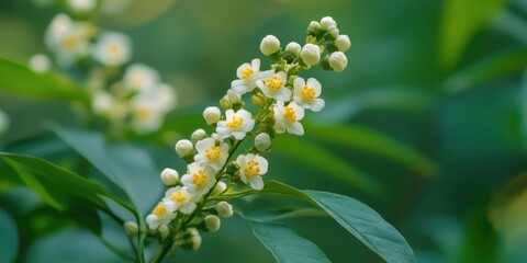 Aufkleber - small white and yellow flowers of Schinus molle, also known as Peruvian pepper or pink pepper