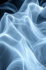 Leinwandbilder - A soft, ethereal wave of translucent smoke or fabric, flowing gracefully with a tranquil, calming aesthetic.