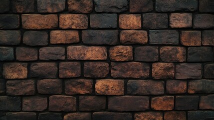 Wall Mural - Dark brick wall background. Detailed masonry