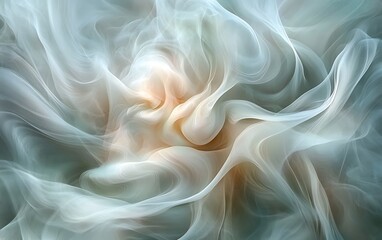 Leinwandbilder - A soft, swirling abstract design featuring ethereal shades of white and light colors, evoking a sense of fluidity and tranquility.