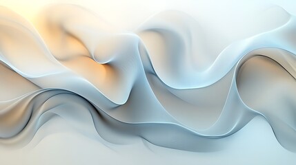 Aufkleber - A soft, flowing abstract design featuring gentle waves and a light color palette, creating a serene and calming visual effect.