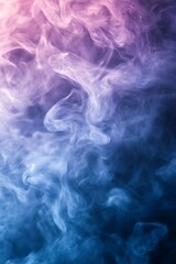 Leinwandbilder - Swirling clouds of colorful smoke blend pink and blue hues, creating a mystical and ethereal atmosphere.