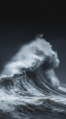 Wall Mural - Metaphorical Angry Sea Storm Portrayed with High Waves and Dark Tones