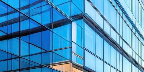 Poster - Architectural features of a contemporary office building featuring reflections.