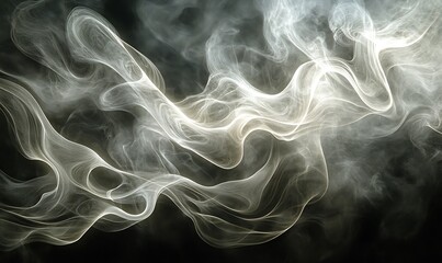Aufkleber - Ethereal wisps of smoke create a mesmerizing, swirling pattern against a dark backdrop, evoking a sense of mystery and fluidity.