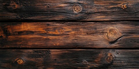 Leinwandbilder - Dark brown wooden background, texture of a weathered plank.