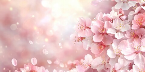 Poster - Spring background with sakura flowers. A beautiful season.