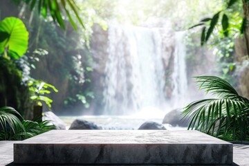 Wall Mural - Waterfall vegetation outdoors.