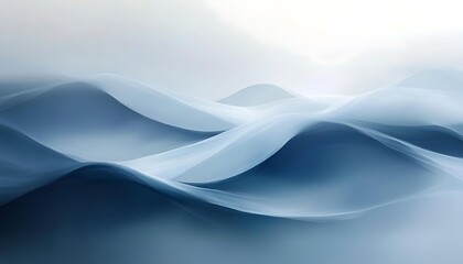 Leinwandbilder - A serene, abstract representation of gentle waves in soft shades of blue, creating a calm and tranquil atmosphere.