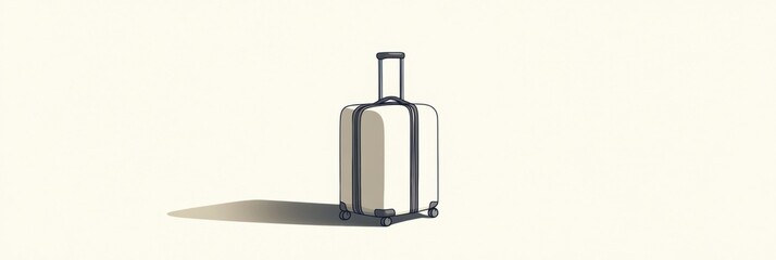 Aufkleber - This illustration features a minimalist suitcase with sharp lines and a handle, ideal for showcasing a stylish travel aesthetic. Generative AI