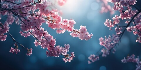 Poster - Nighttime cherry blossom