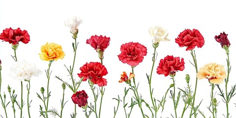 Poster - Carnations against a white background