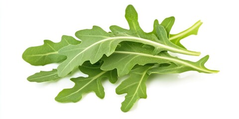 Aufkleber - Arugula leaves isolated on a white background. Focused selectively. Food.