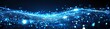 © logyartstudios - Abstract blue wave with glowing particles.
