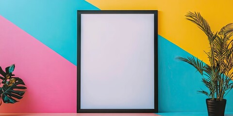 Canvas Print - blank photo frame with a colored background filter