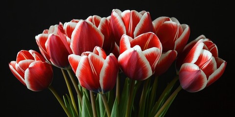 Sticker - Tulip Columbus Terry Color: red with a white edge bouquet