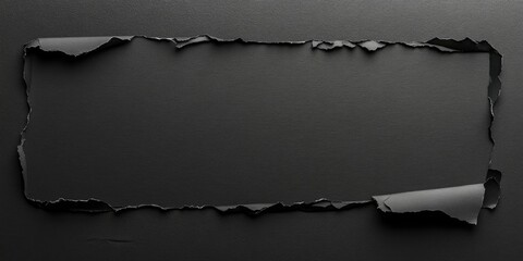 Aufkleber - Black paper with ripped edges set against a white paper background. The texture of the paper is good.