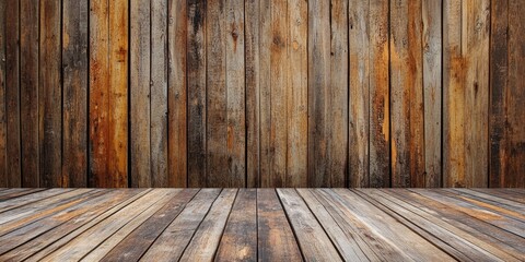 Wall Mural - Old wood wall texture backdrop, empty plank grunge vertical patterns abstract.