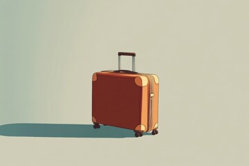Aufkleber - This artwork features a suitcase with a handle, illustrated with clean lines and a warm color palette, symbolizing travel and adventure. Generative AI