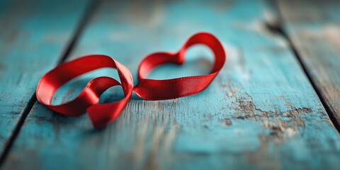 Aufkleber - Red ribbon in the shape of a heart