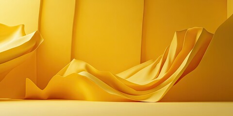 Poster - abstract hues. yellow shapes on a yellow backdrop.