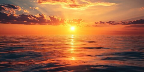 Poster - Seascape at golden hour. High-quality photo.