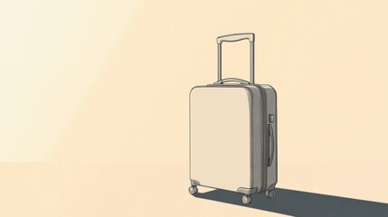 Aufkleber - A clean and sharp-lined suitcase sits against a solid backdrop, capturing the essence of minimalist travel design for modern explorers. Generative AI