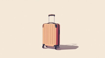 Poster - This illustration showcases a sleek suitcase with a handle, symbolizing travel, exploration, and the excitement of new destinations. Generative AI