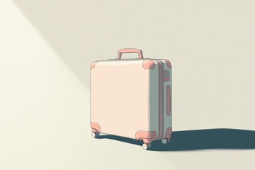 Aufkleber - The artwork features a sleek suitcase with clean lines and gentle colors, evoking thoughts of travel and exploration in a tranquil space. Generative AI