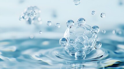 A Large Water Droplet with a Honeycomb Pattern Landing in Still Water