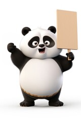 Wall Mural - Angry panda holding board mammal animal bear.