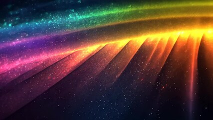 Wall Mural - a colorful rainbow shines bright in a dark, starry sky