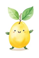 Sticker - Mango dancing fruit lemon plant.