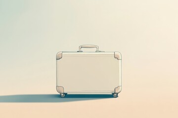 Aufkleber - This illustration showcases a suitcase with a handle, featuring sharp lines and a minimalist design, perfect for travel enthusiasts. Generative AI